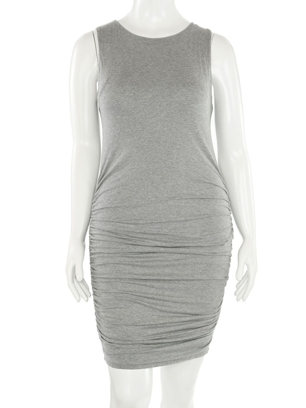 Alice + Olivia Gray Shimmer Ruched Sheath Dress Stretch Jersey Cocktail Party S